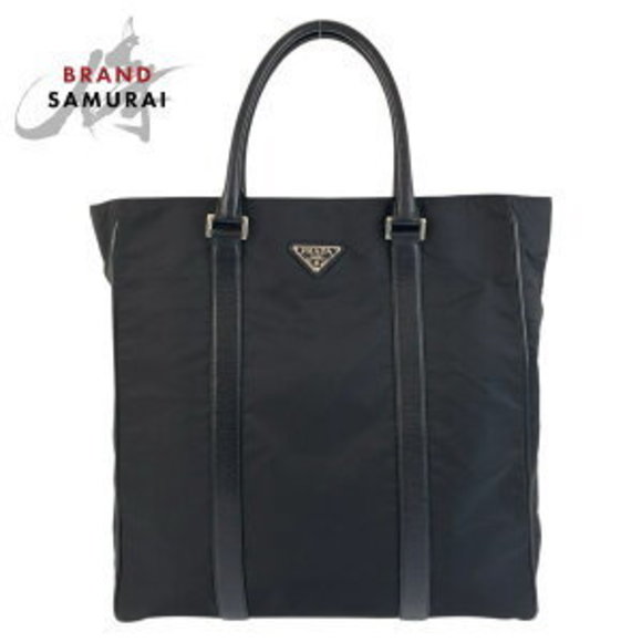 Prada Tessuto triangular black Saffiano nylon Shoulder Bag business - Picture 1 of 9